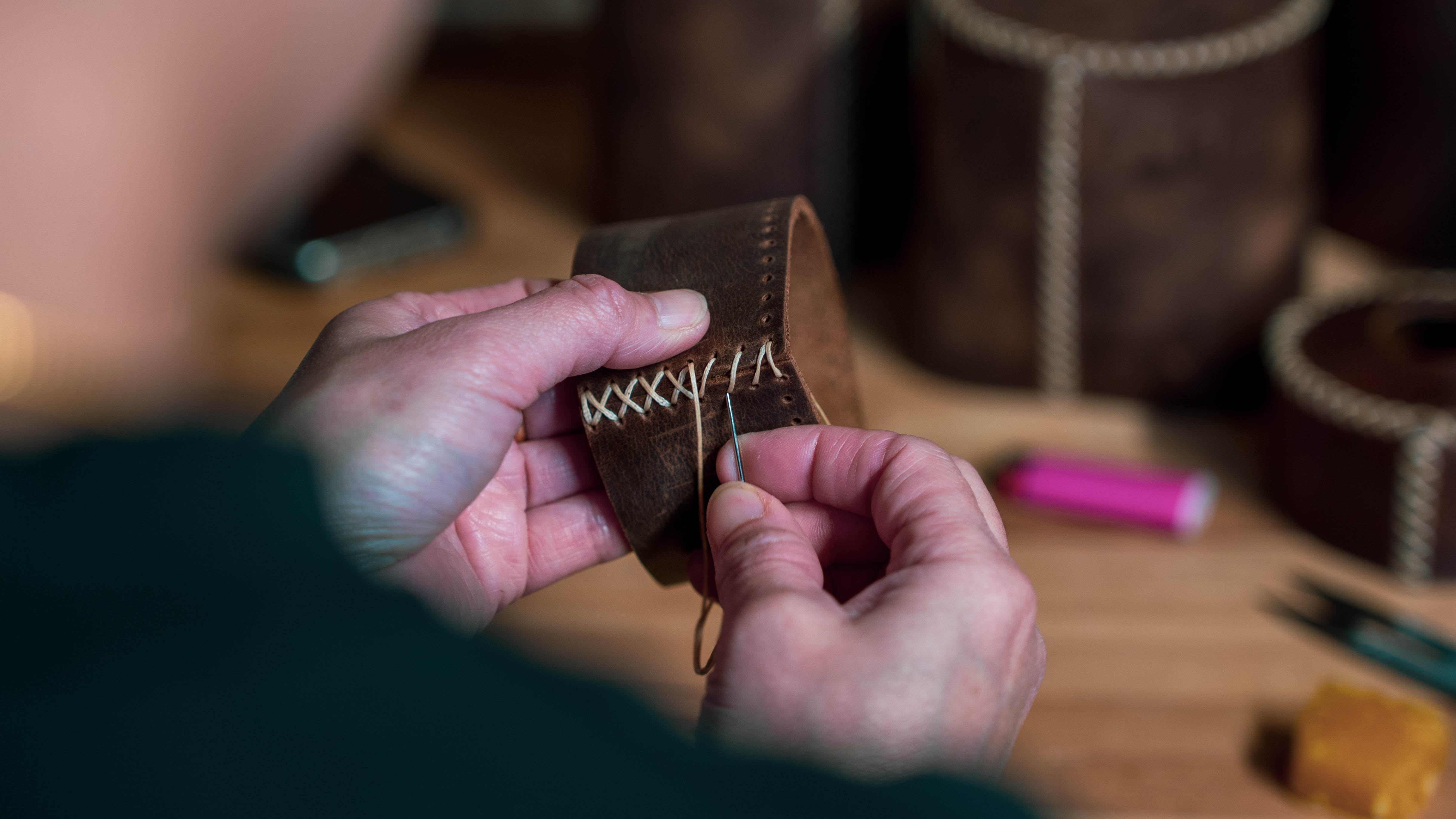 Inside Our Leather Workshop: How We Hand-Stitch Every Canister Cover