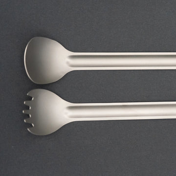 TriCamp Titanium Long Spoon and Fork set — ultralight camping cutlery for outdoor adventures Australia