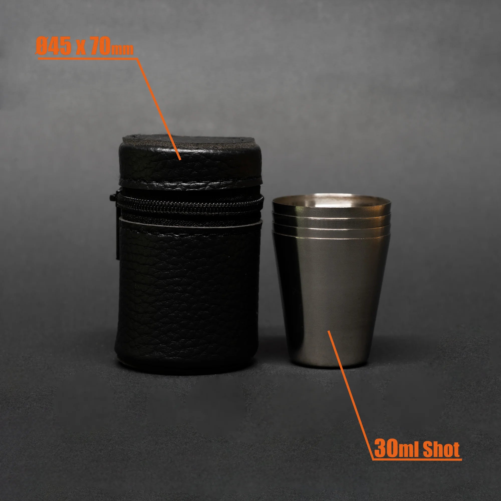 TriCamp Stainless Shot Glass 30ml dimensions — compact size for camping and outdoor use