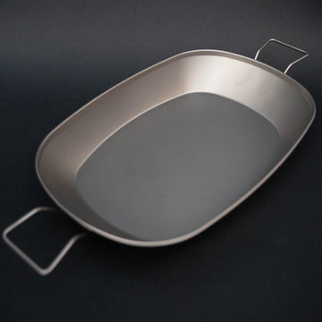 TriCamp Titanium Fish Plate 950ml — lightweight titanium cooking plate for outdoor fish meals