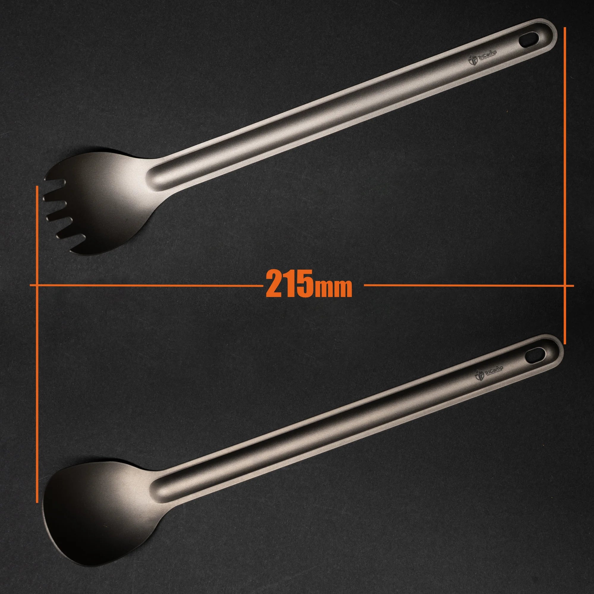 TriCamp Titanium Long Spoon and Fork dimensions — compact lightweight camping cutlery