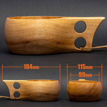TriCamp Kuksa Cup 450ml single — large capacity wooden outdoor drinking cup