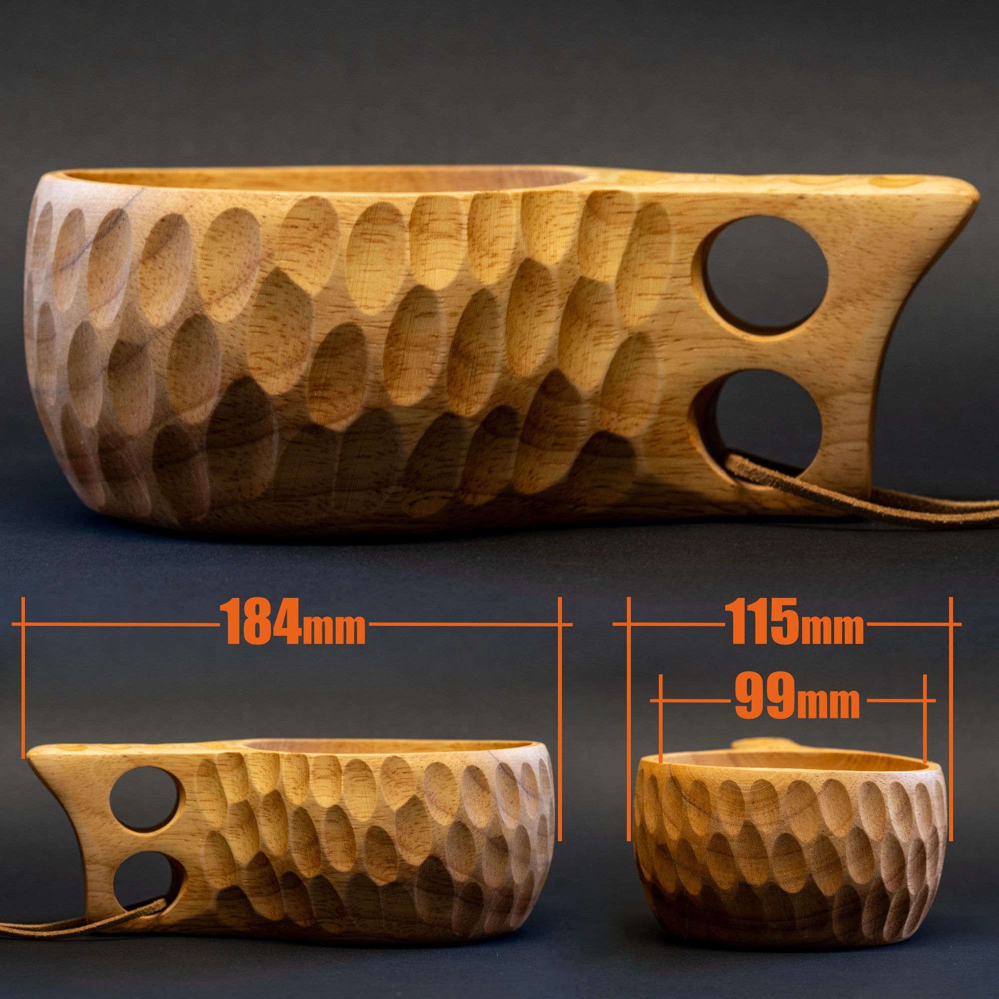 TriCamp Kuksa Cup 450ml pair — two wooden kuksa cups for camping or gifting