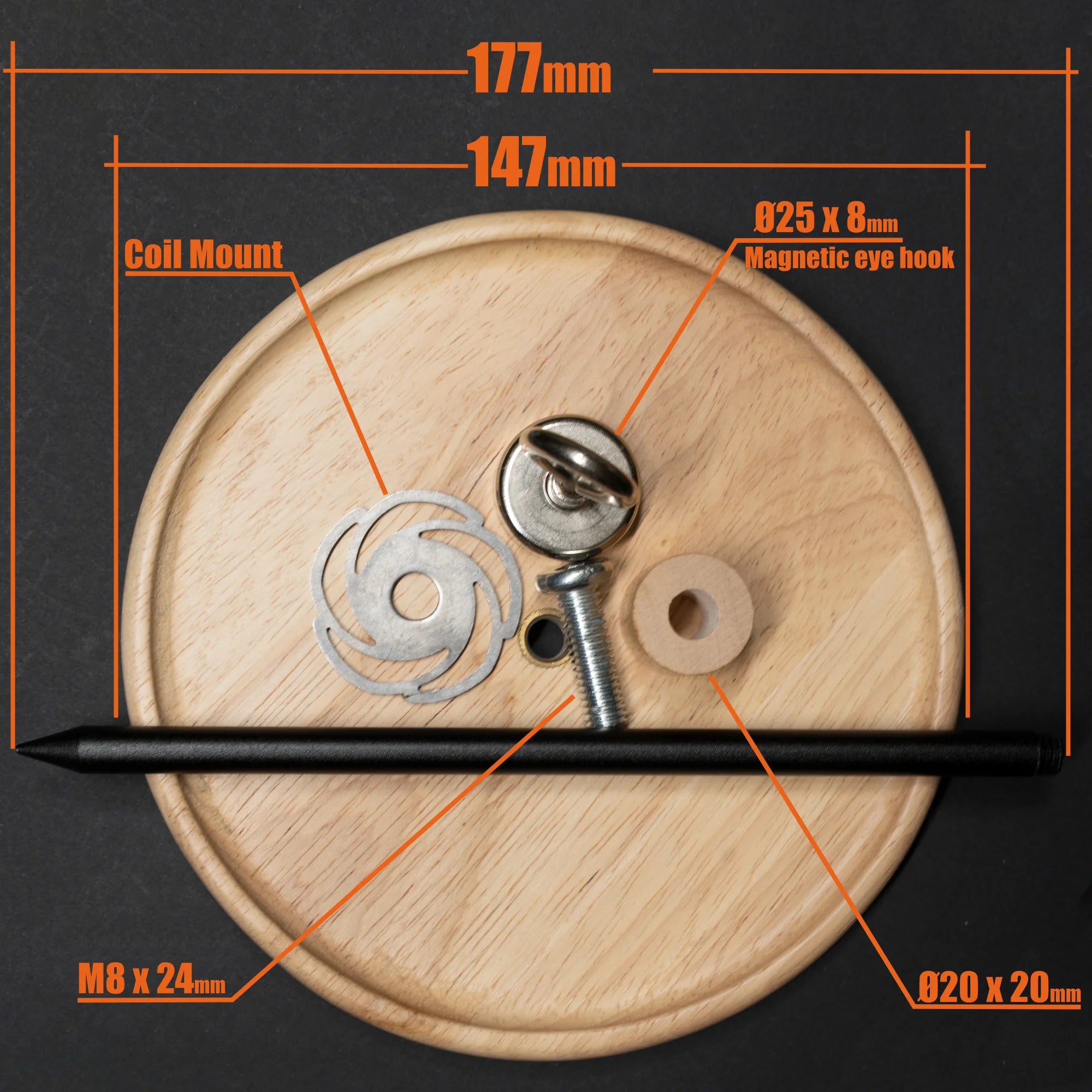 TriCamp Wooden Mosquito Coil Holder with coil — natural wood insect repellent holder for campsite