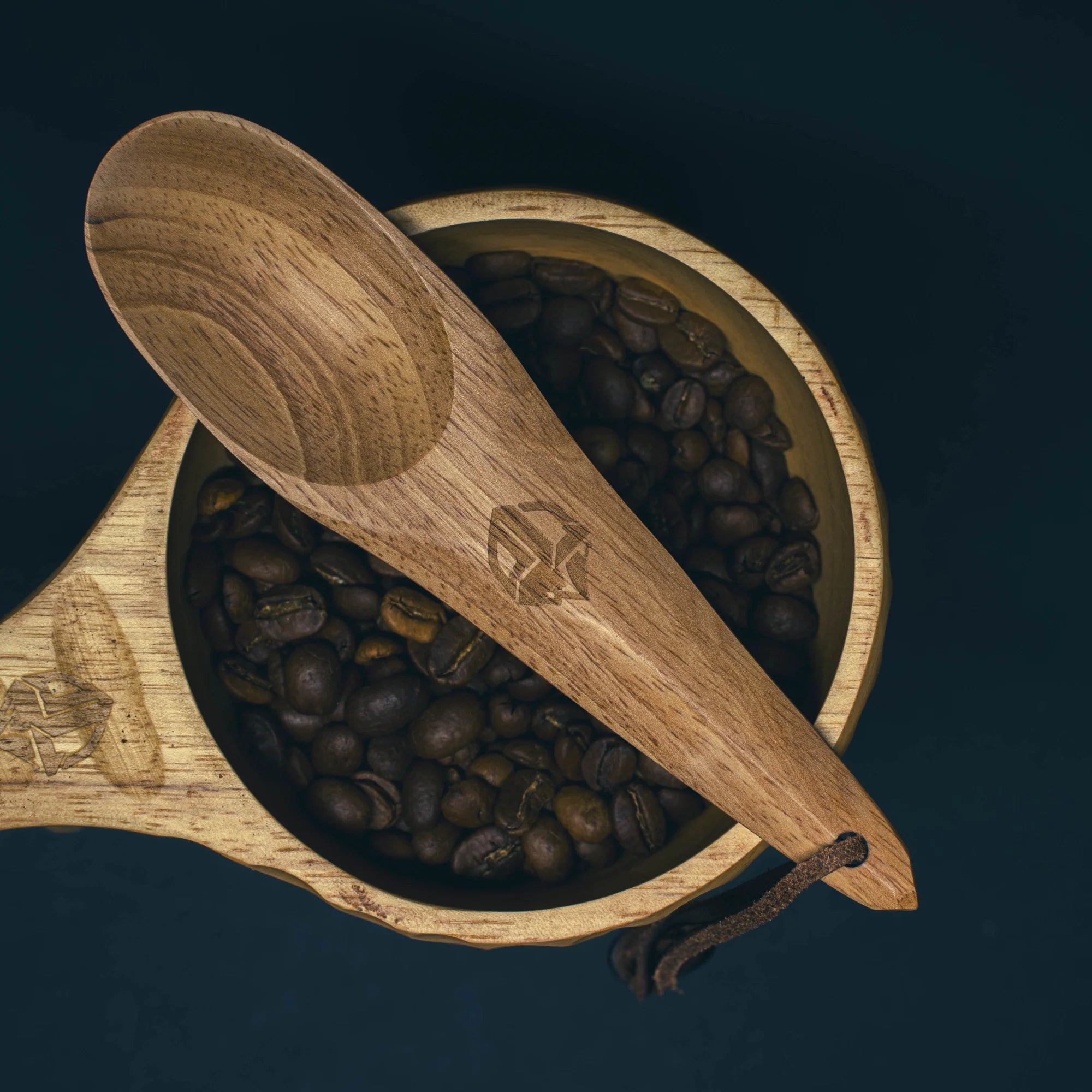 TriCamp Wooden Spoon handle detail — smooth ergonomic handle on handmade outdoor utensil