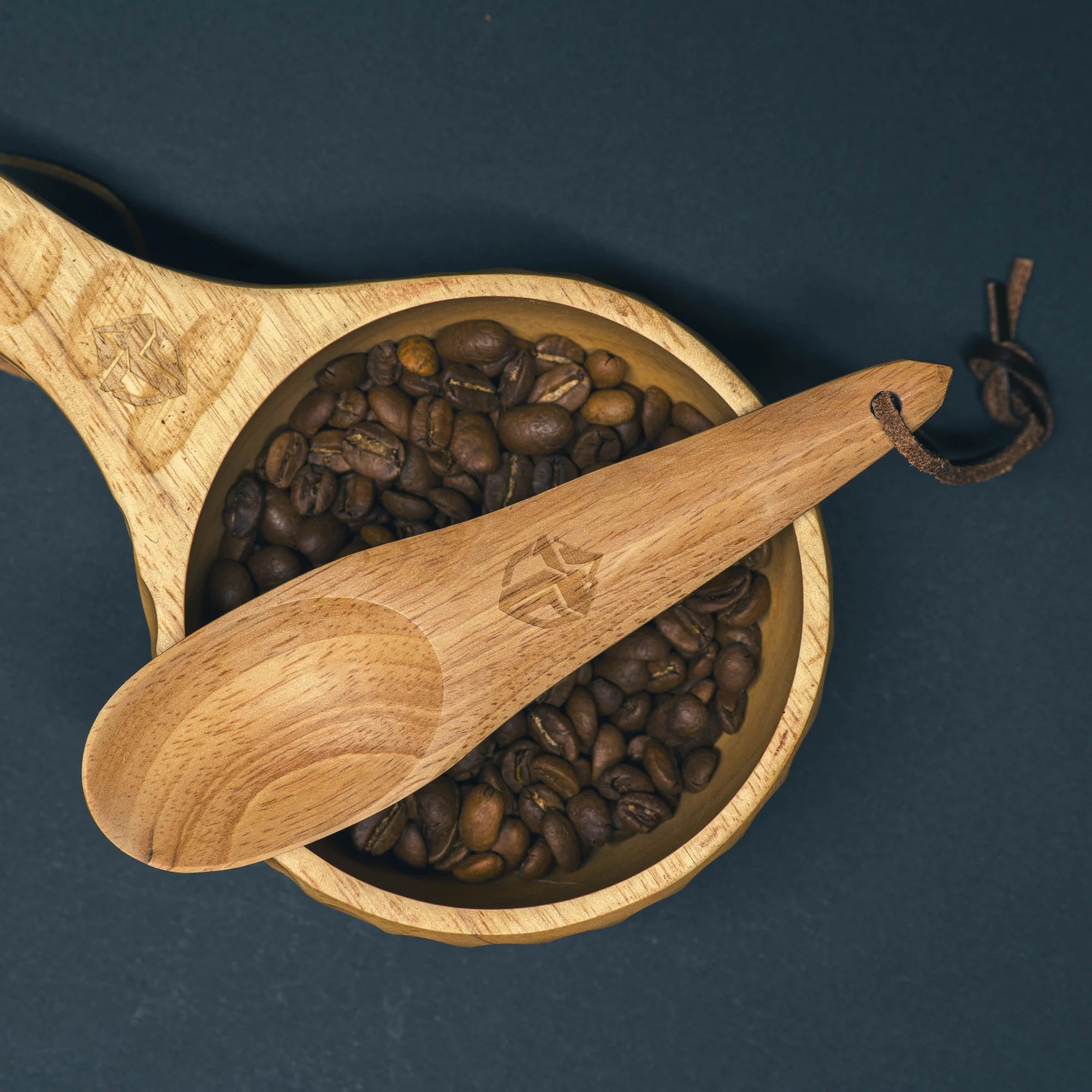 TriCamp Wooden Spoon side profile — deep bowl head on artisan carved camp spoon Australia